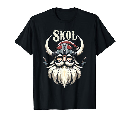 Vikings Santa Hat Christmas Pajama Cool Nordic Scandinavian T-Shirt