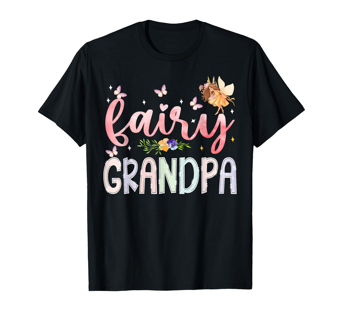Fairy Grandpa Magical Floral Birthday Girl Fairytale Family T-Shirt