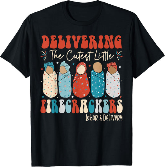4th Of July Labor And Delivery L&D Nurse Independence Day T-Shirt