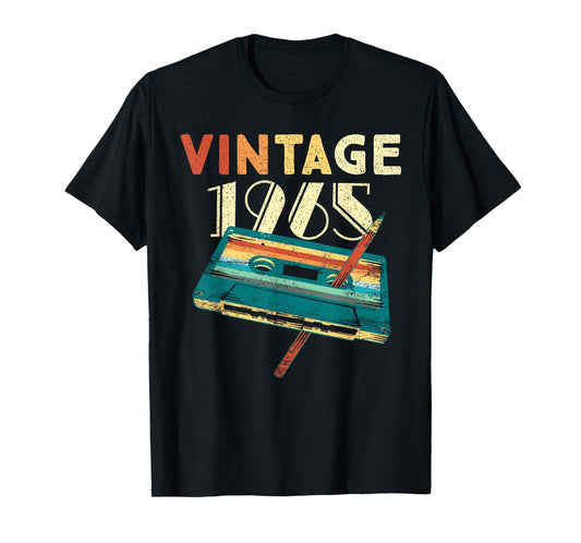 60 Years Old Gifts Vintage 1965 Music Cassette 60th Birthday T-Shirt