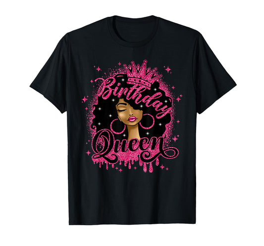 Birthday Queen Cute Curly Afro Black Women It's My Birthday T-Shirt