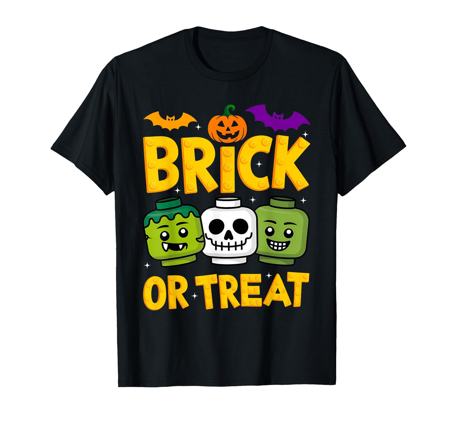 Brick or Treat Halloween Master Builder Blocks Building Kids T-Shirt