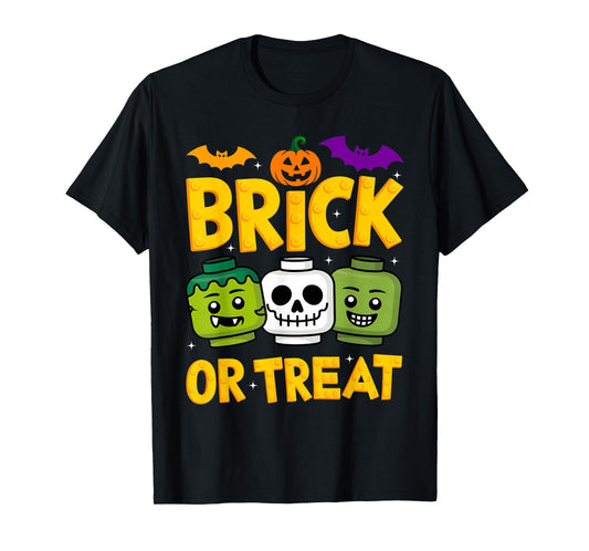 Brick or Treat Halloween Master Builder Blocks Building Kids T-Shirt