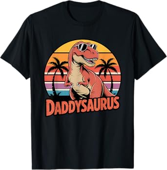 Father's Day T Rex Dinosaur Men Daddy Saurus T-Shirt