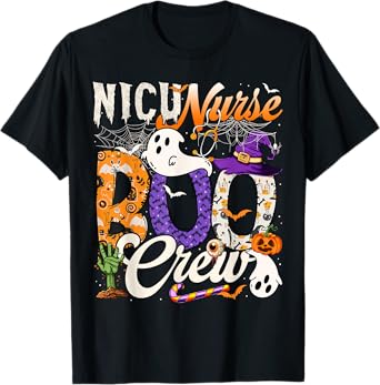 Cute NICU Nurse Boo Crew Nurse Halloween Ghost Costume T-Shirt