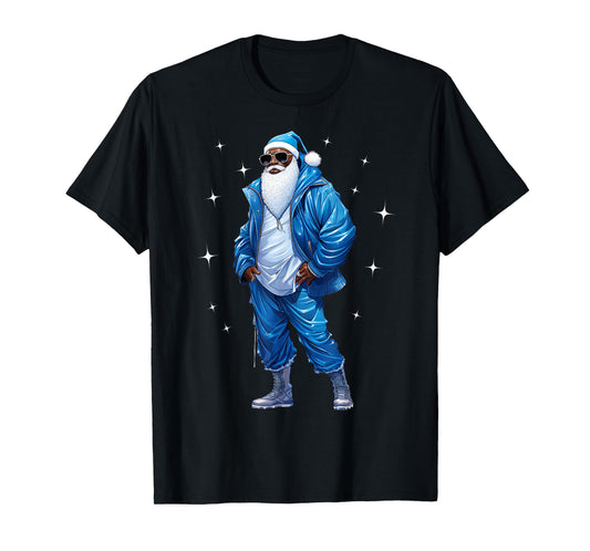 African American Santa Christmas Pajama Cool Black X-Mas T-Shirt