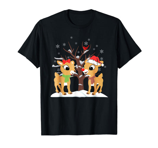 Rudolph and Clarice Shirt Christmas Kids Girls Tee Reindeer T-Shirt