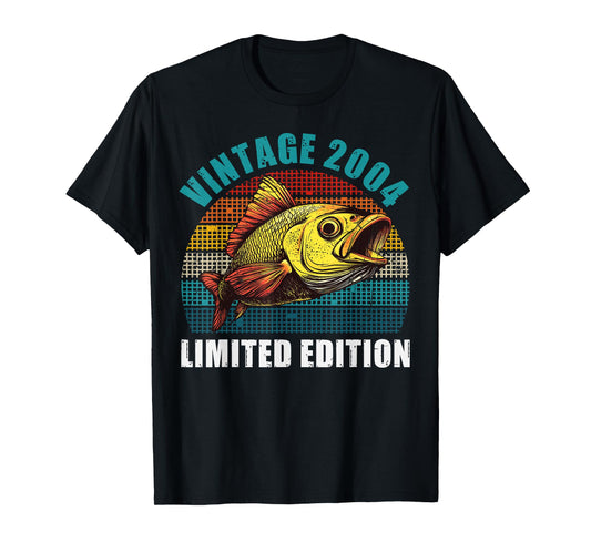 21 Years Old Vintage 2004 Fishing Fisherman 21st Birthday T-Shirt