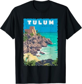 Vintage Distressed Tulum Beach Mexico Vacation Souvenir T-Shirt