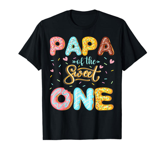 Papa Of The Sweet One 1St Birthday Girl Donut Lover T-Shirt