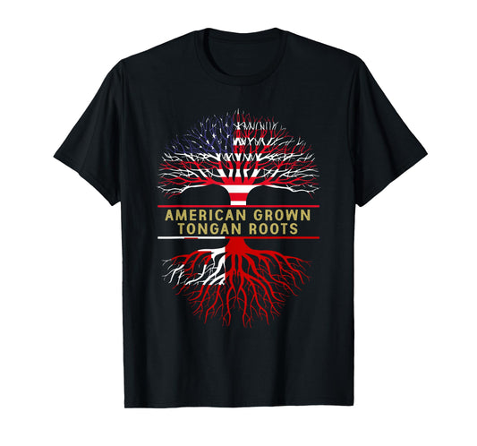 American Grown Tongan Roots America Tonga Tree Flag T-Shirt