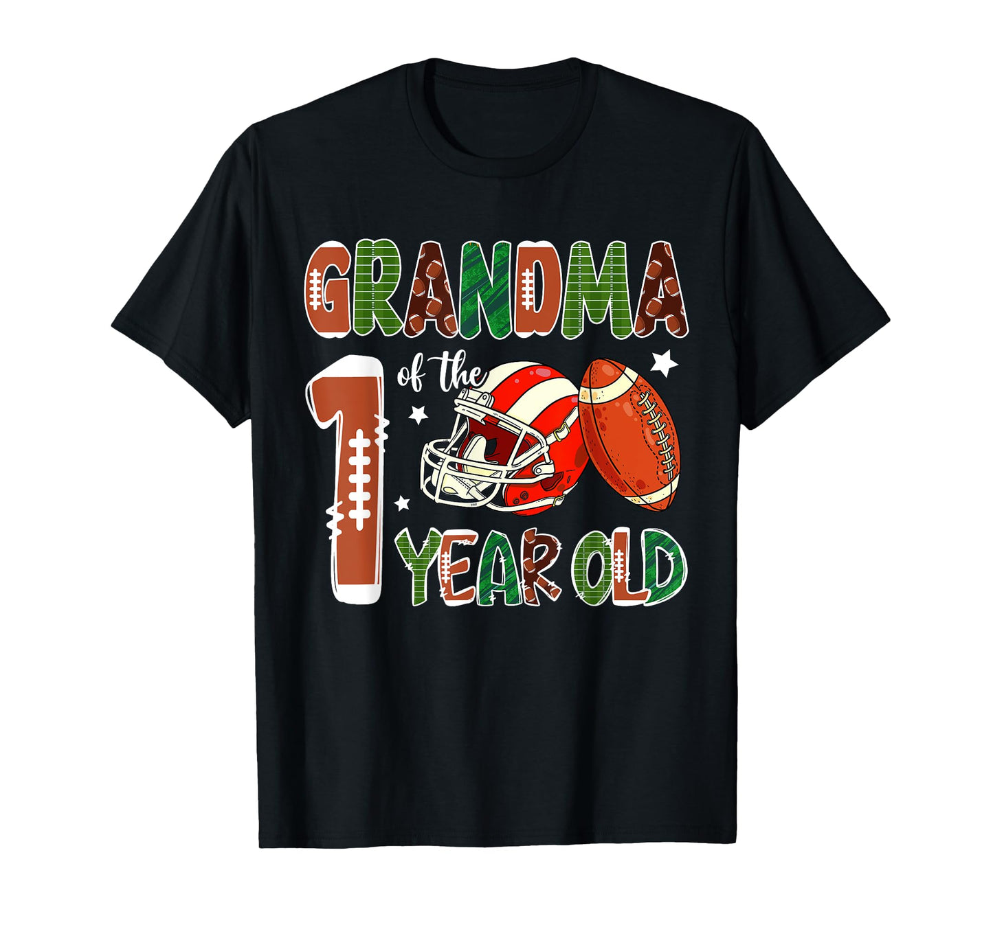 Grandma Of The 1 Year Old Football Themed 1st Birthday Party T-Shirt