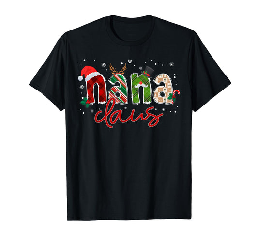 Nana Claus Santa Claus Family Matching Christmas Pajama T-Shirt