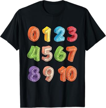 Math Numbers Learning Preschool Education For Kids Toddlers T-Shirt