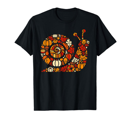Autumn Pumpkin Fall Snail Thanksgiving Womens Mens Kids T-Shirt