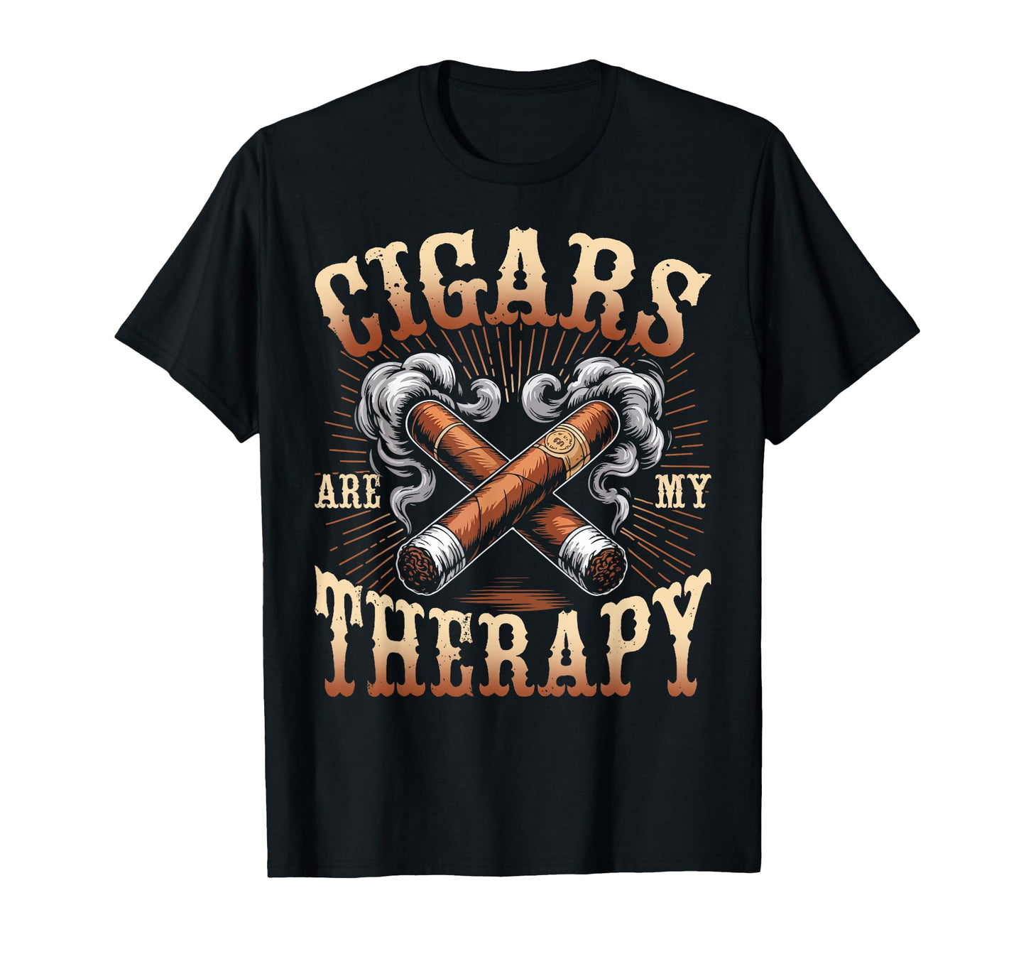 Cigar Smoker Cigars Are My Therapy Funny Cigar Lover T-Shirt