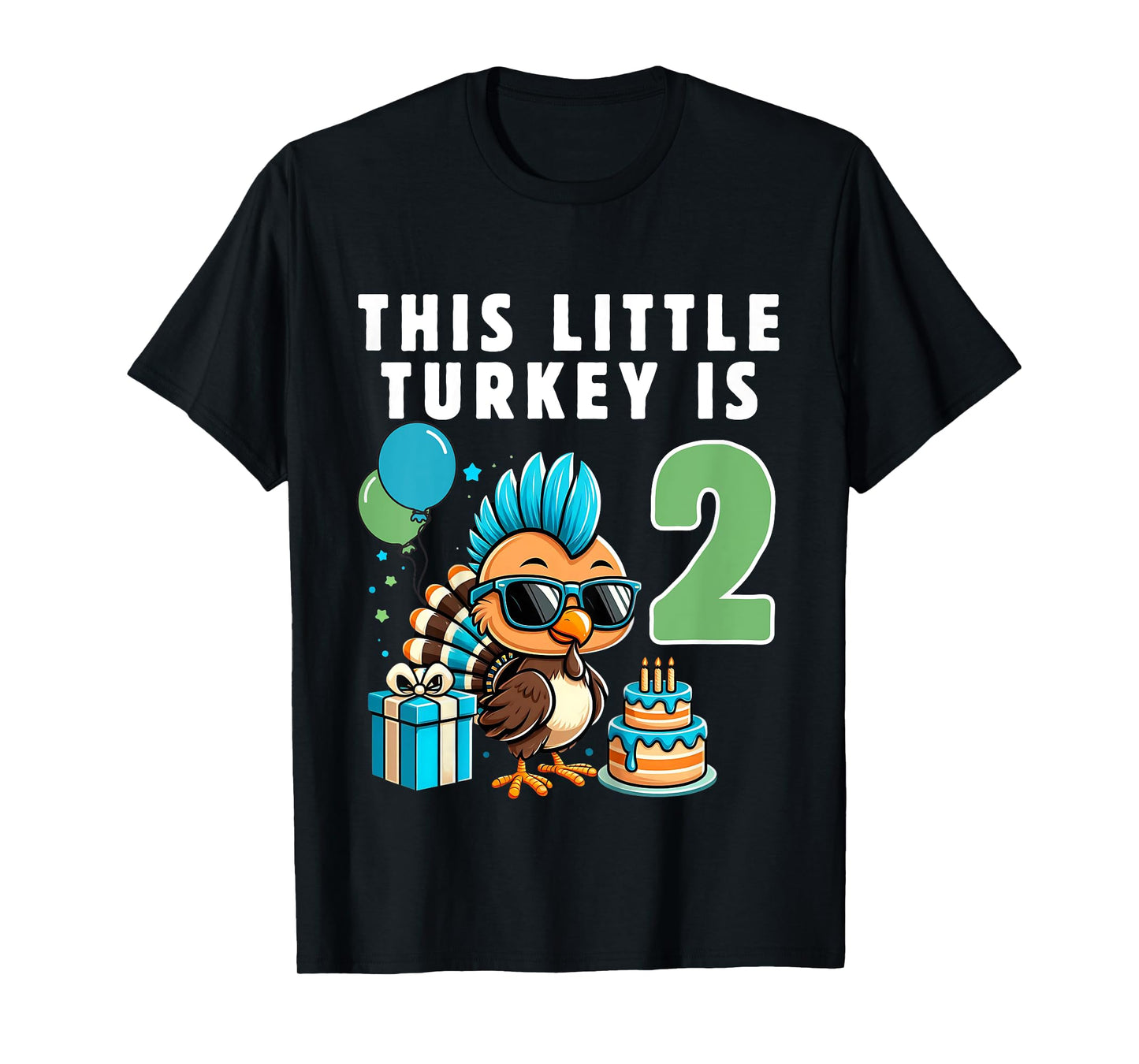 Kids This Little Turkey is 2, Boys 2nd Birthday Kids Thanksgiving T-Shirt
