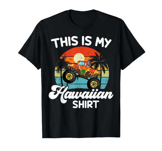 Kids This My Hawaiian-Shirt Toddler Boy Hawaii Monster Truck T-Shirt