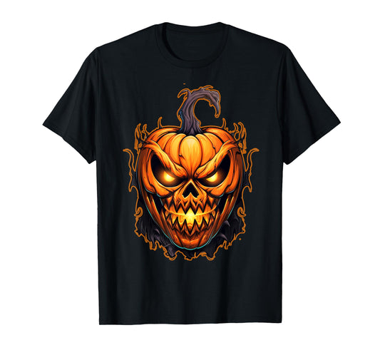 Funny Fall Autumn Halloween Scary Pumpkin lazy Costume T-Shirt