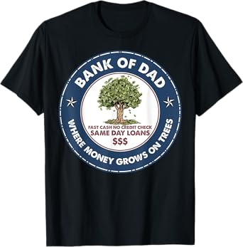 Funny Father Bank Shirt Fast Cash No Credit Check Dad Jokes T-Shirt