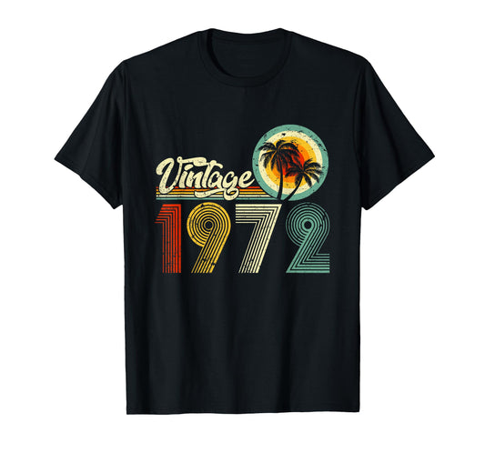 50 Year Old Gift Men Women Vintage 1972 50th Birthday Retro T-Shirt