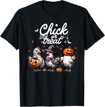 Chick Or Treat Jack O Lantern Halloween Chickens Ghost Mummy T-Shirt