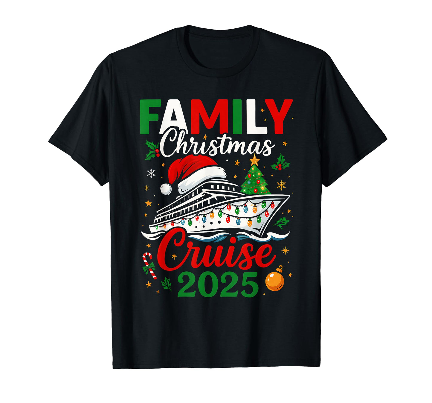 Family Christmas Cruise 2025 Matching Group Cruise Holiday T-Shirt