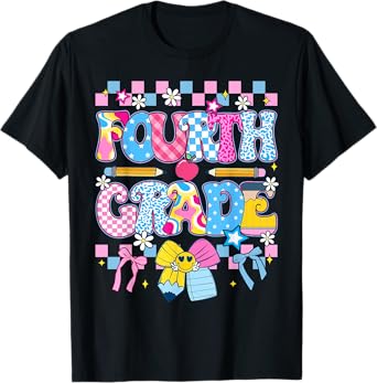 4th Grade For Boys Girls Teacher Fourth Grade Back to School T-Shirt