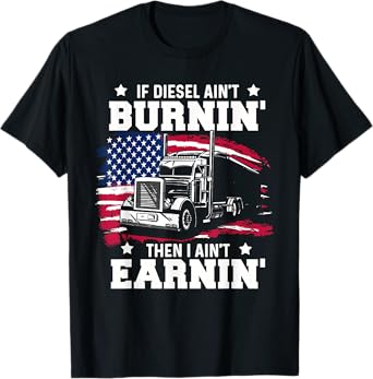 Funny Trucker Gifts Men Husband Semi Trailer Truck Driver T-Shirt