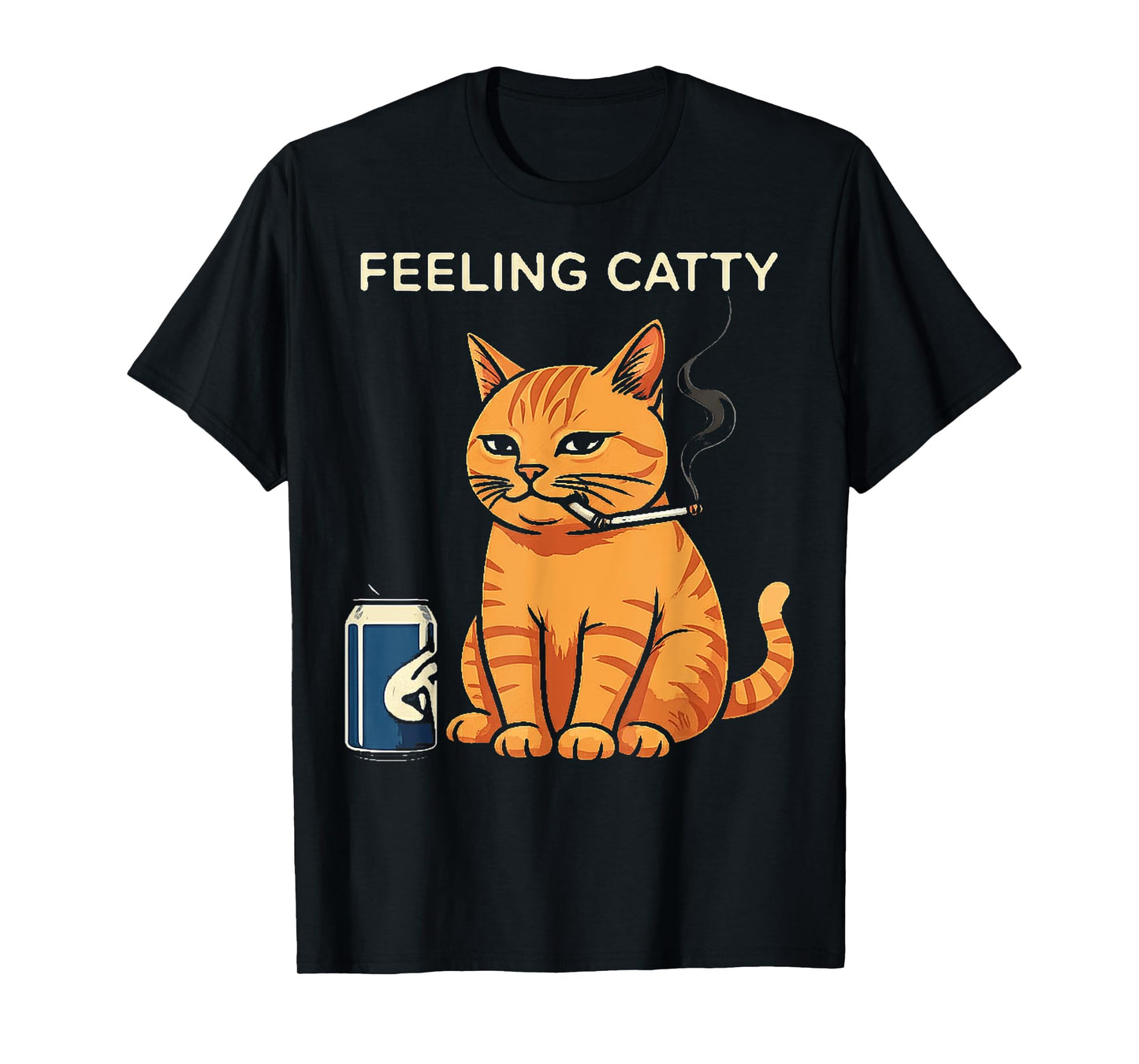 Cat Meme Cat Smoking Cigarette And Beer Baddies Get Saddies T-Shirt