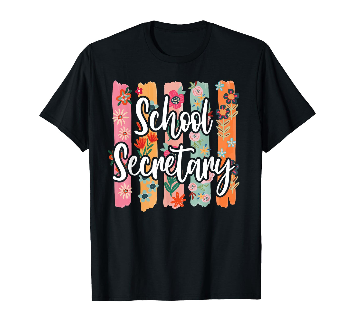 Women Floral School Secretary Shirt Back to School Gift T-Shirt