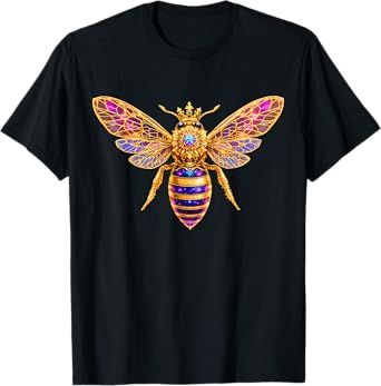 Queen Bee Crown Women Men Girls Honey Hive Bee Keeper Bee T-Shirt