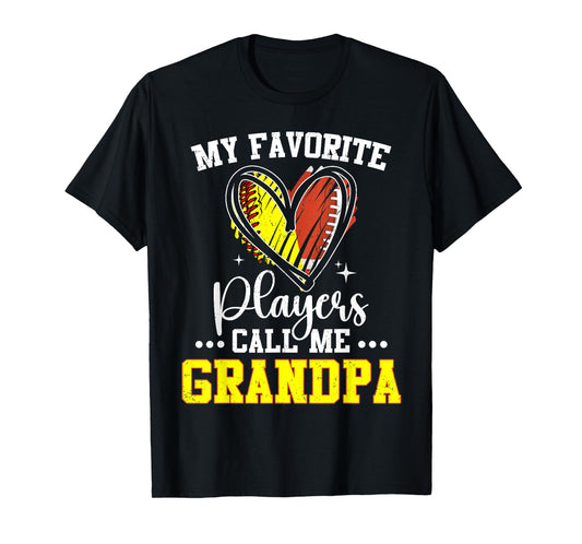 My Favorite Softball Football Players Call Me Grandpa Funny T-Shirt