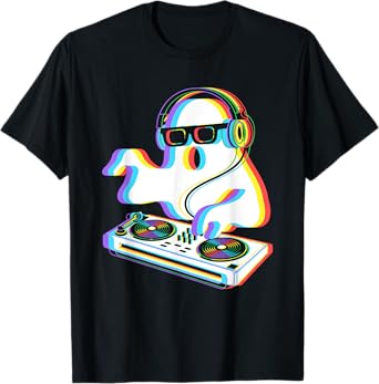 House Music ghost dj Optical Illusion EDM halloween Rave DJ T-Shirt