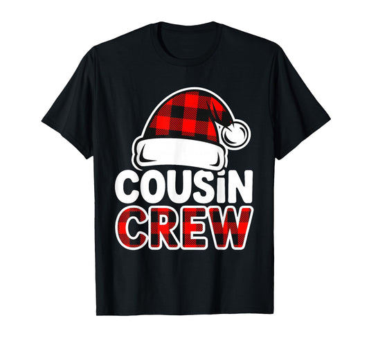 Christmas Cousin Crew Buffalo Red Plaid Pajamas Family Xmas T-Shirt