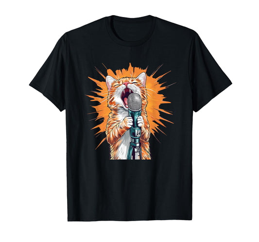 Awesome Karaoke Outfit with Singing Cat T-Shirt