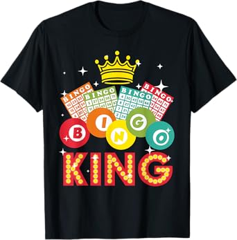 Cute Bingo Designs For Men Dad Bingo Lovers Casino Players T-Shirt
