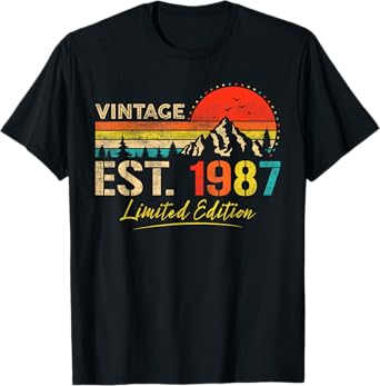 Vintage Est 1987 Limited Edition Classic 1987 Men and Women T-Shirt