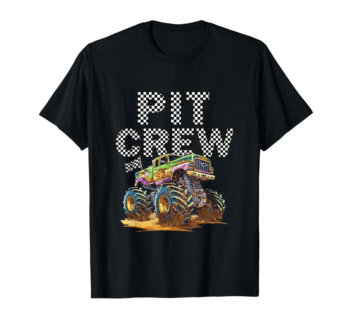 Monster Truck Pit Crew Family Matching Birthday Party T-Shirt