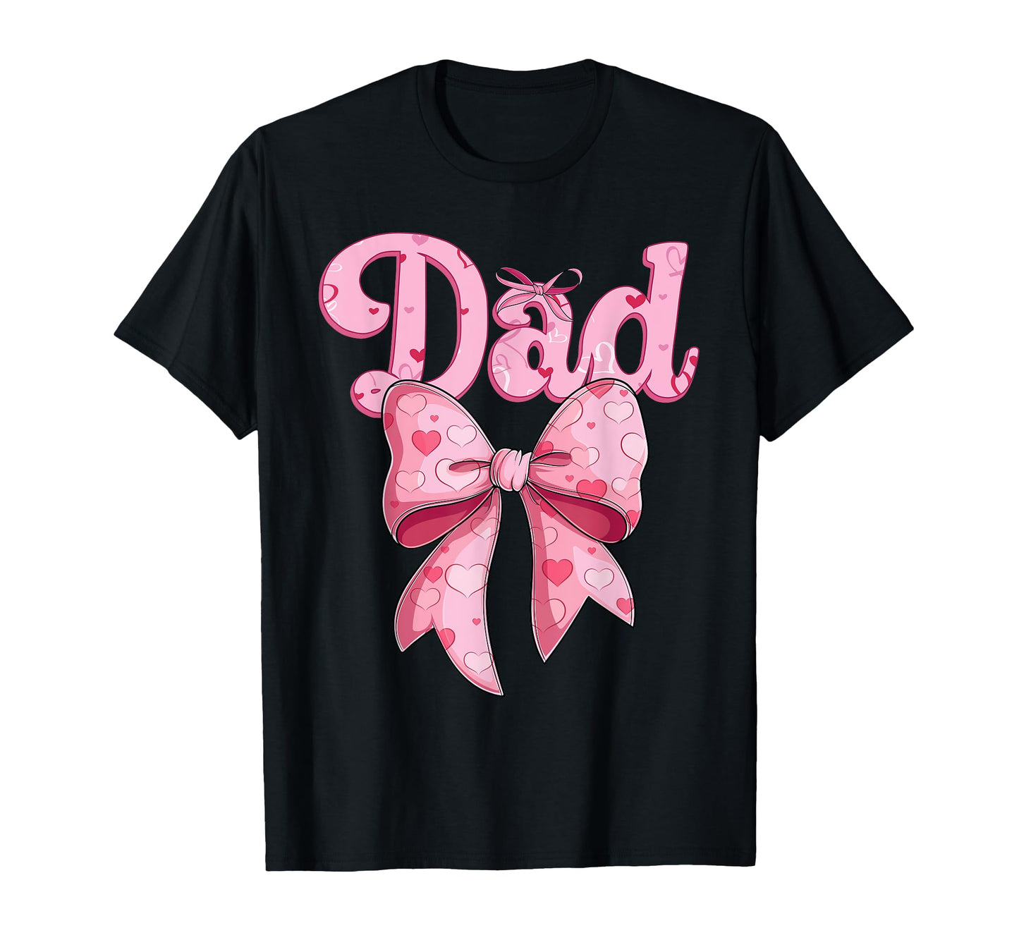 coquette bow family matching Groovy pink Dad T-Shirt