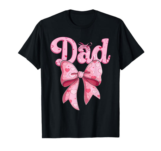coquette bow family matching Groovy pink Dad T-Shirt