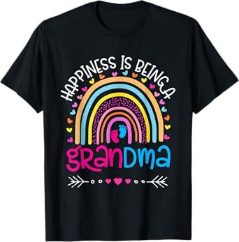 Happiness is being a grandma Rainbow mother's day 2022 T-Shirt