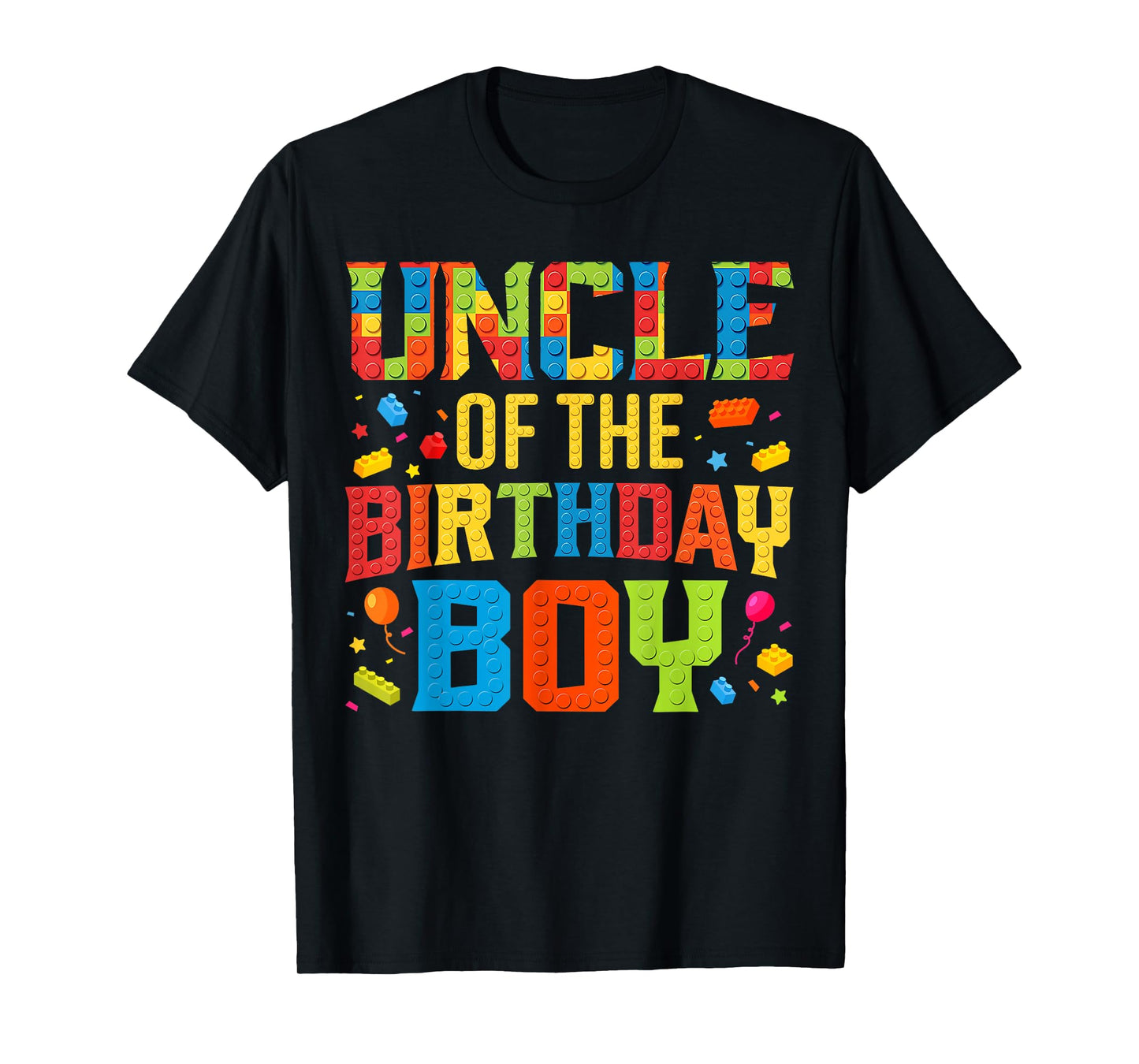 Uncle Of The Birthday Boy Master Builder Building Blocks T-Shirt