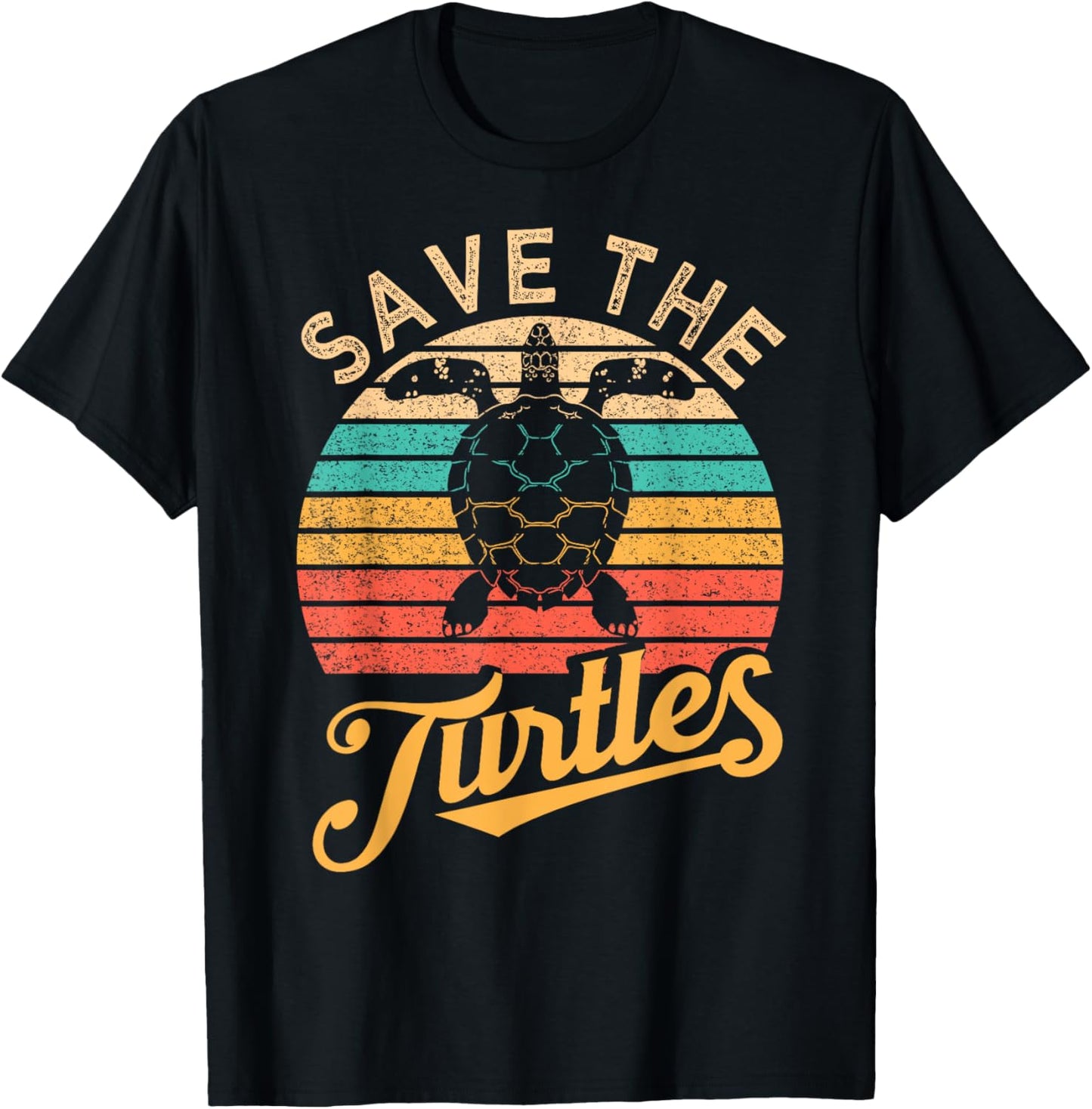 Save The Turtles Animal Rights Sea Turtle Retro Style Gift T-Shirt