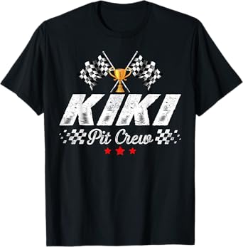 Kiki Pit Crew Race Car Racing Birthday Party Matching T-Shirt