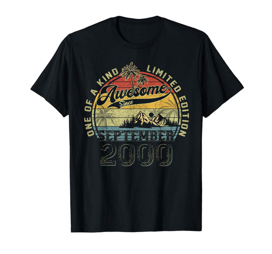 25th Bday Gifts for Men September 2000 25 Year Old T-Shirt