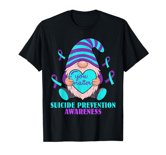 Cute Gnome Heart Your Matter Suicide Prevention Awareness T-Shirt
