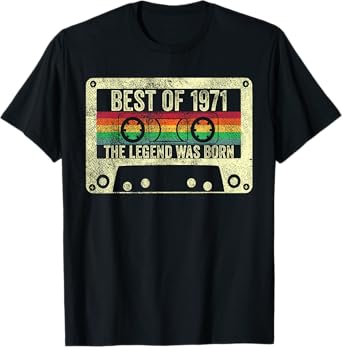 Best Of 1971 54th Birthday Gift Vintage 54 Years Old Retro T-Shirt