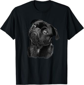 Pug Shirt for Dog Mom Dad Funny Cute Black Pug T-Shirt