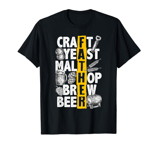Funny Brewing Craft Beer Father Dad Beer Brewer Fathers Day T-Shirt